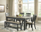 Tyler Creek Dining Table and 4 Chairs and Bench