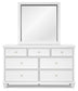 Fortman Twin Panel Bed with Mirrored Dresser and Nightstand