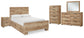 Hyanna Full Panel Bed with Storage with Mirrored Dresser, Chest and Nightstand