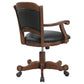 Turk Upholstered Swivel Dining and Game Chair Tobacco