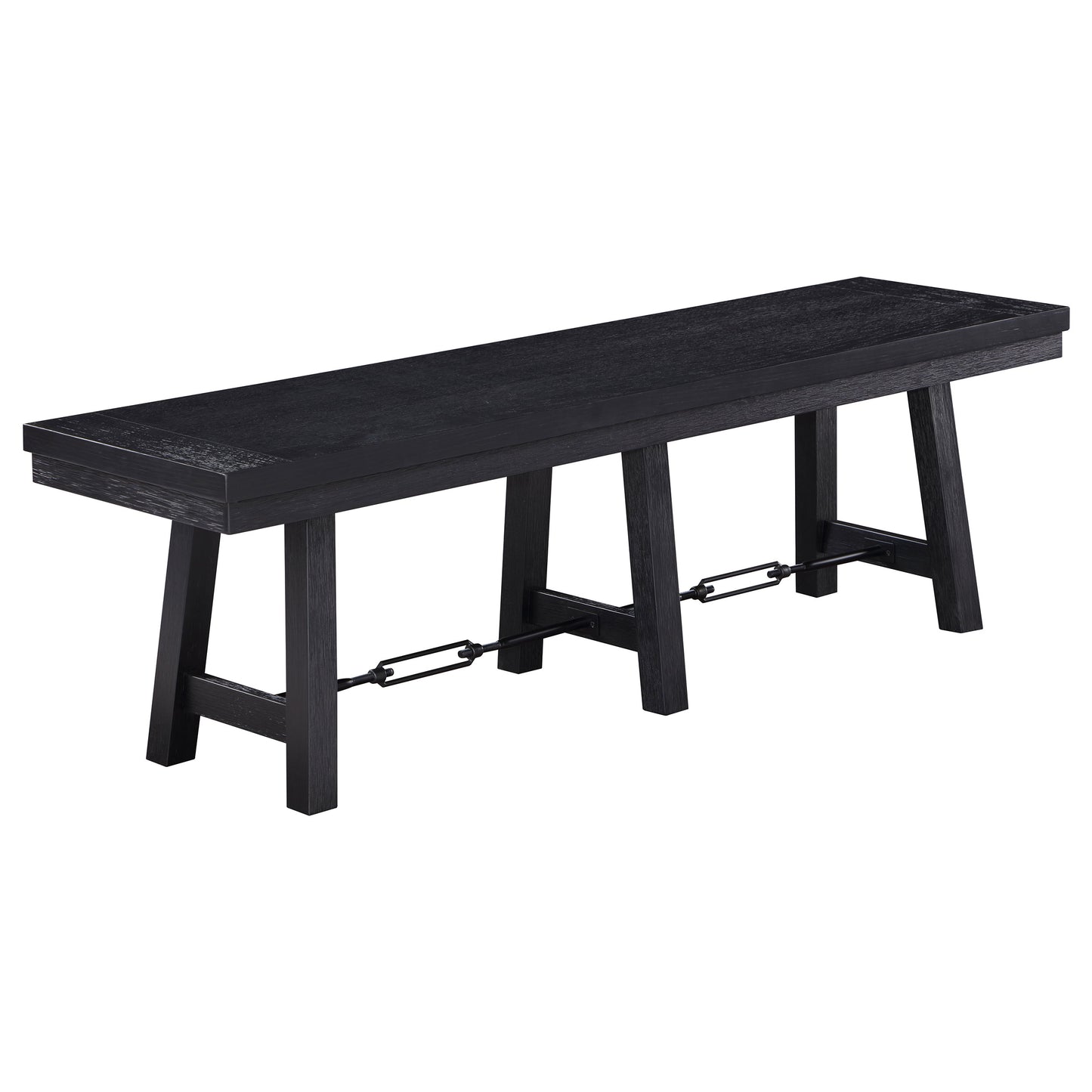 Newport 6-piece Rectangular Trestle Dining Table Set Black