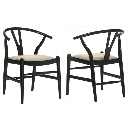 Crestmont Wood Wishbone Dining Side Chair Black (Set of 2)