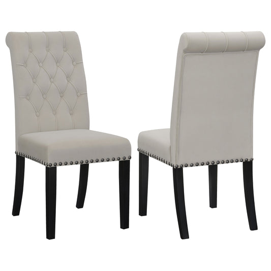 Alana Velvet Upholstered Dining Side Chair Sand (Set of 2)