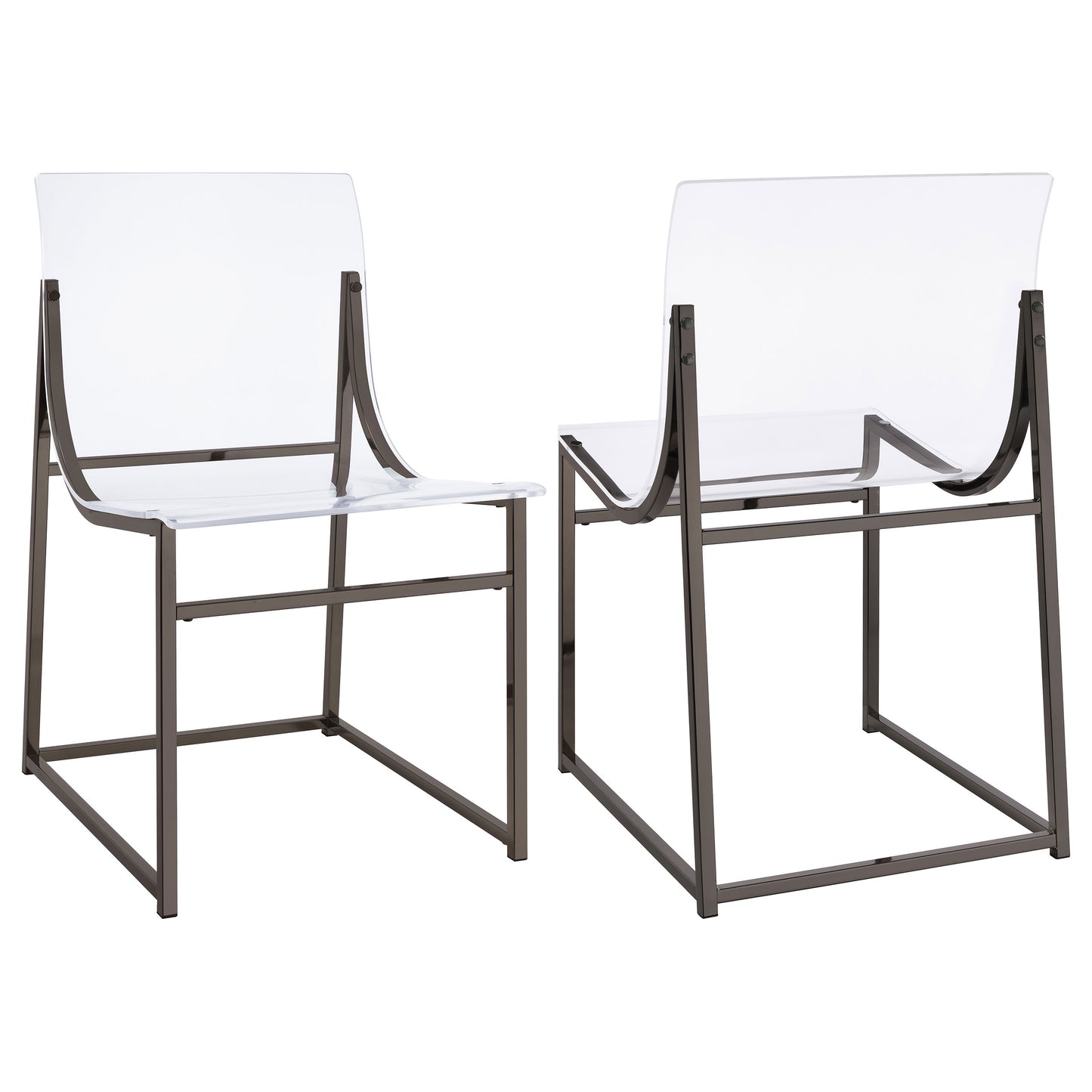 Adino Acrylic Dining Side Chair Black Nickel (Set of 2)