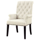 Alana Fabric Upholstered Dining Arm Chair Beige