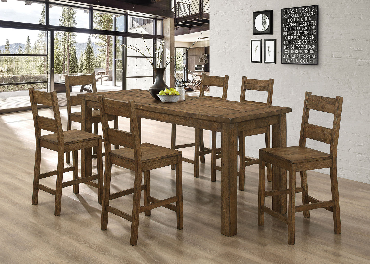 Coleman 7-piece Counter Height Dining Set Golden Brown