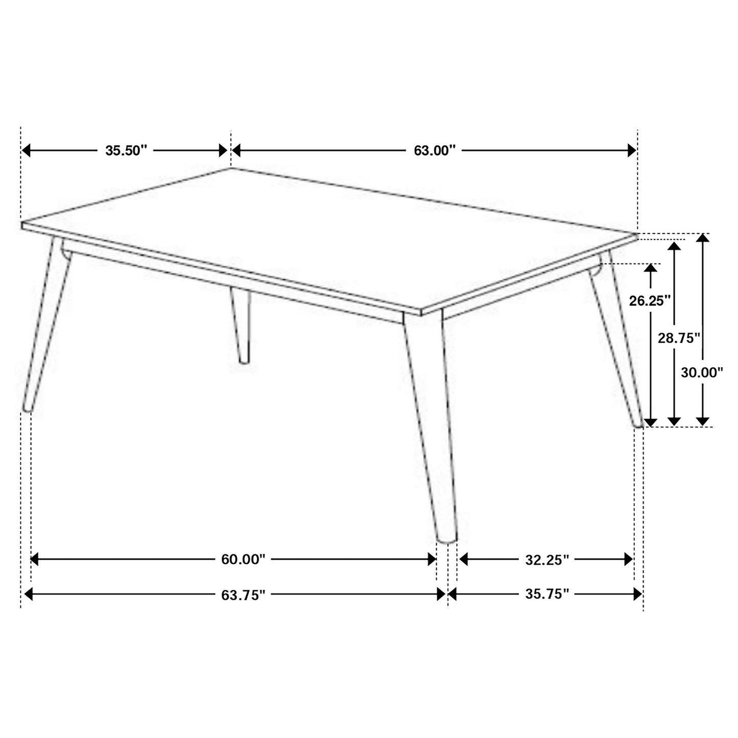 Everett 6-piece Rectangular Dining Table Set Natural Walnut