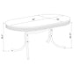 Retro 5-piece Oval Dining Table Set White and Red