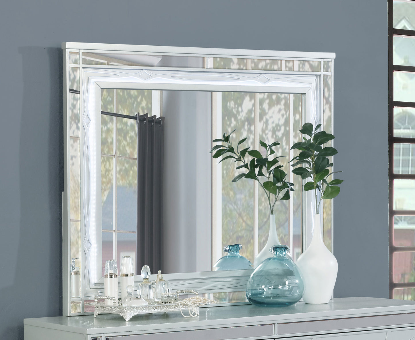 Gunnison Dresser Mirror Silver Metallic