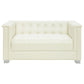 Chaviano 2-piece Upholstered Track Arm Sofa Set Pearl White