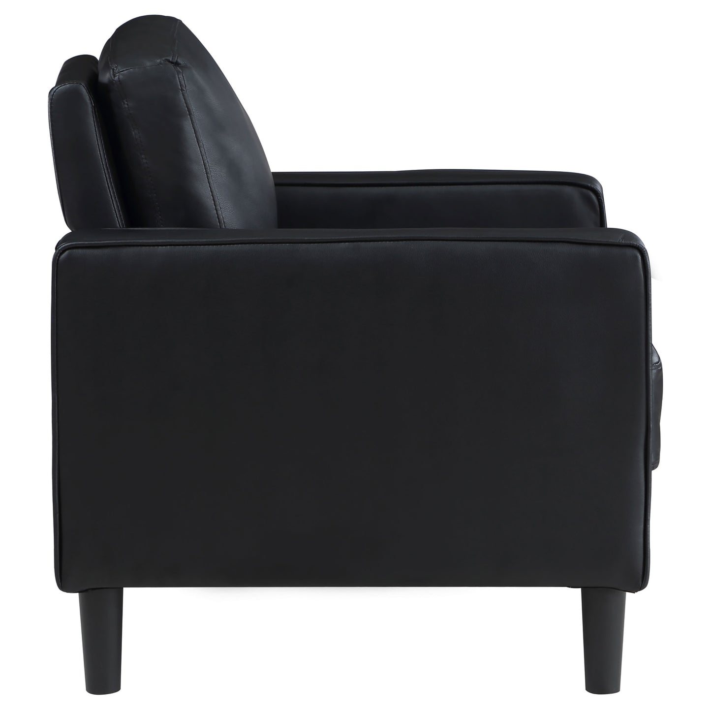 Ruth 3-piece Upholstered Track Arm Sofa Set Black