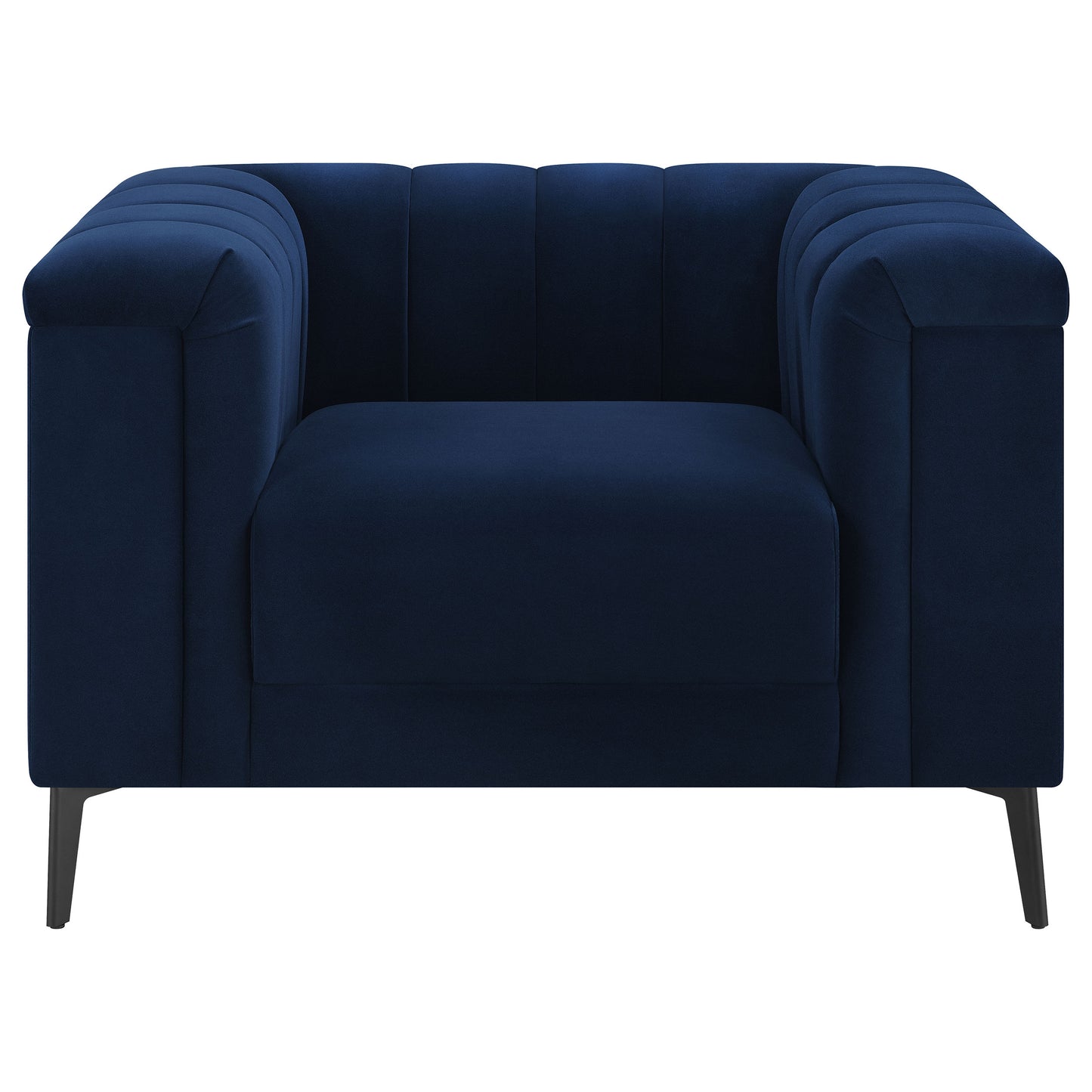 Chalet 3-piece Upholstered Tuxedo Arm Tufted Sofa Set Blue