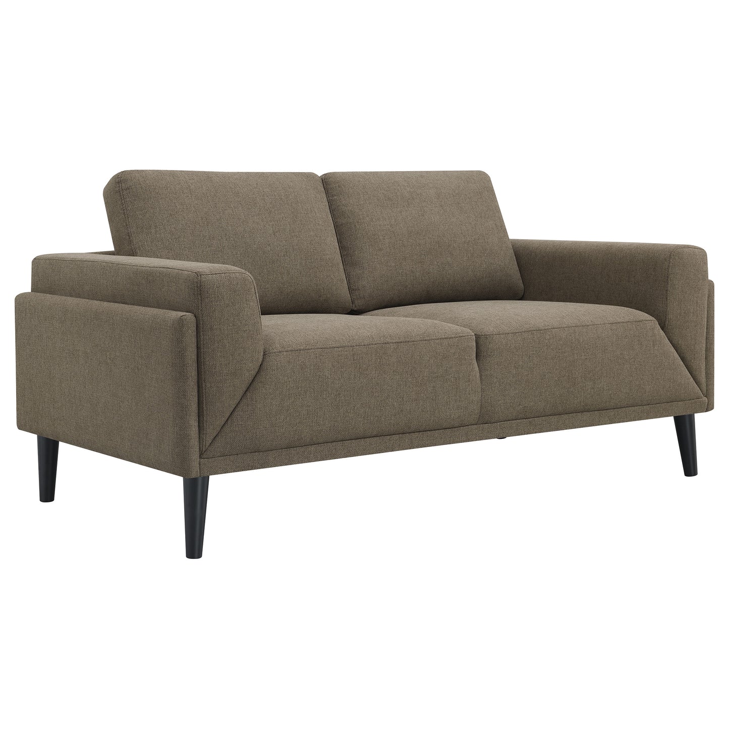 Rilynn 2-piece Upholstered Track Arm Sofa Set Brown