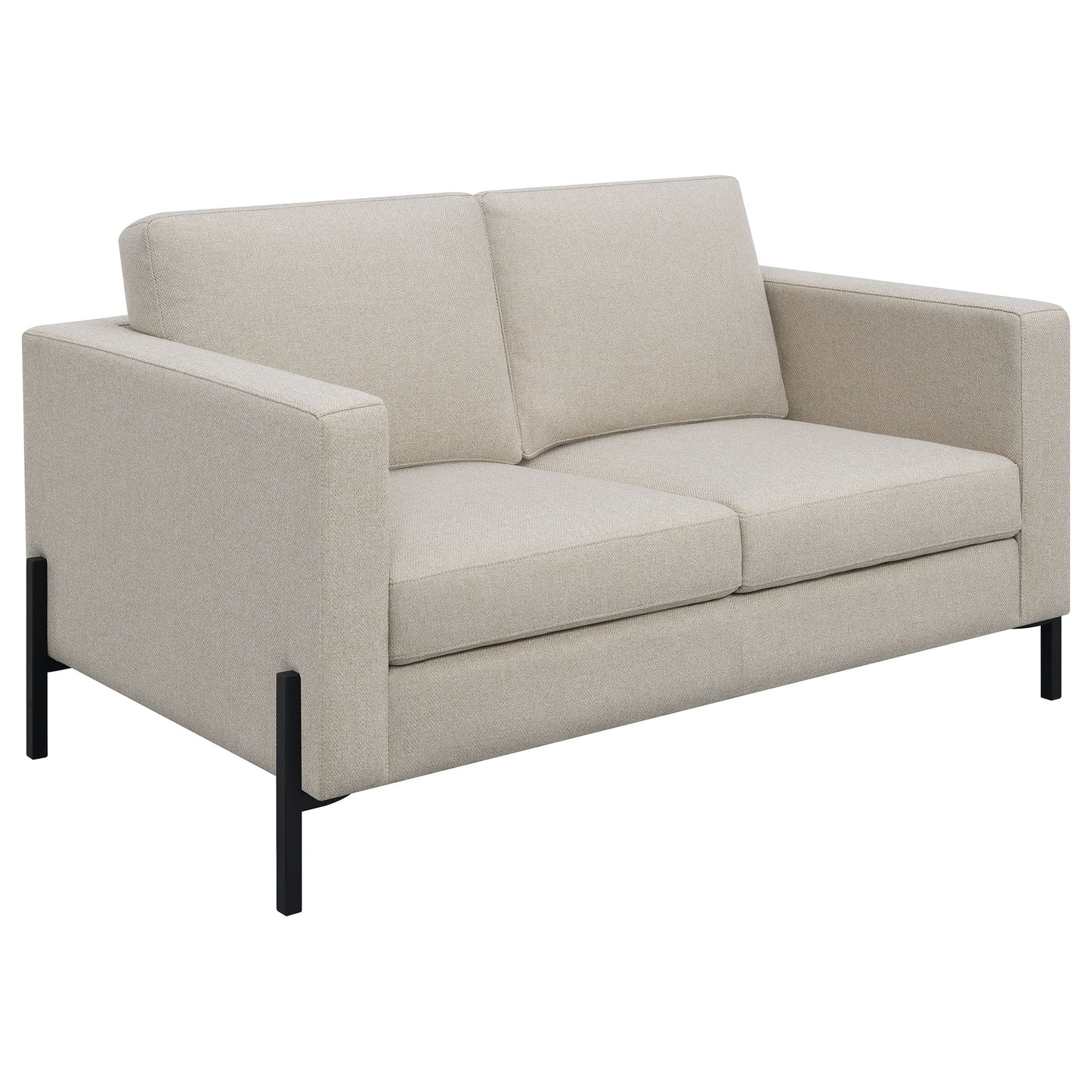 Tilly 2-piece Upholstered Track Arm Sofa Set Oatmeal