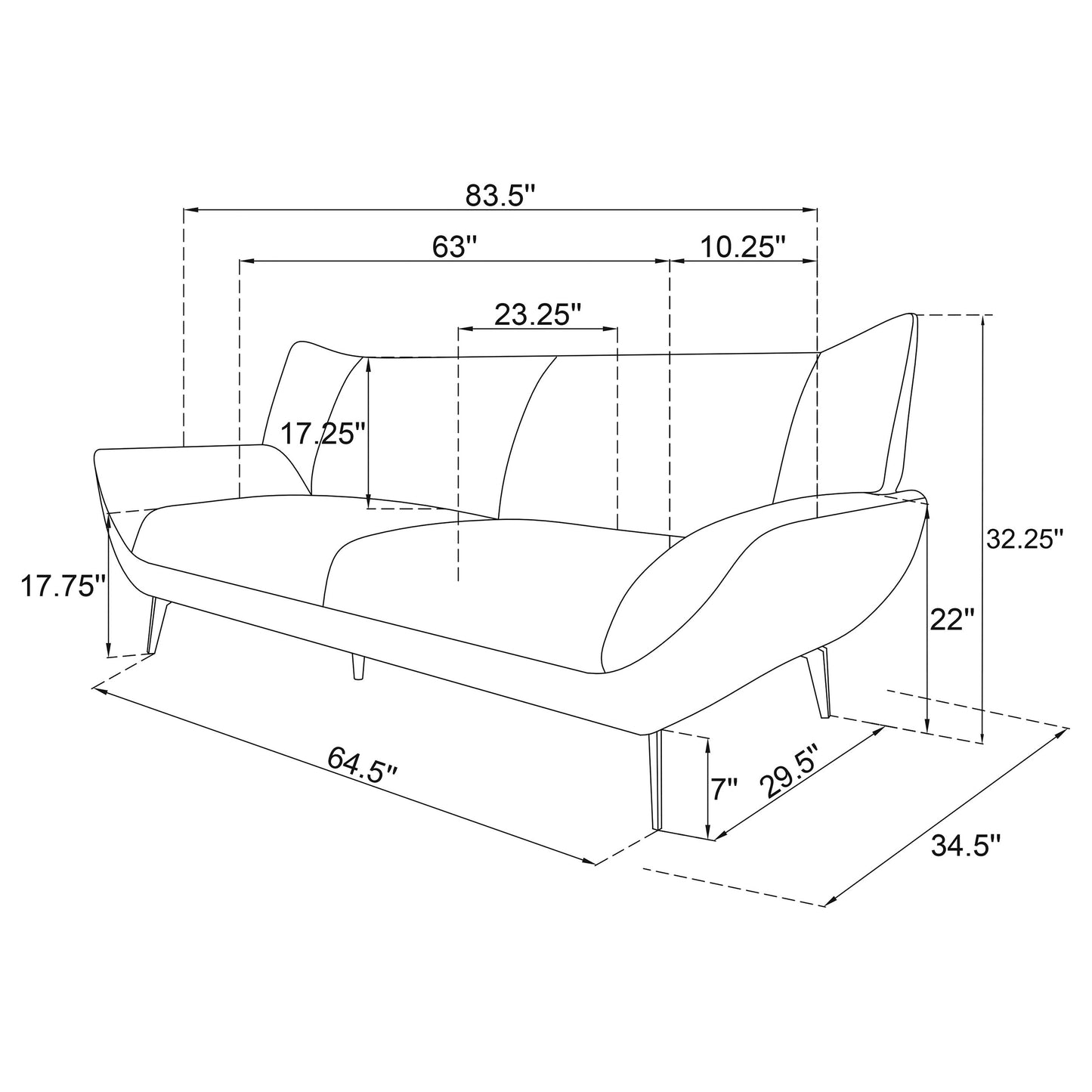 Acton 3-piece Upholstered Flared Arm Sofa Set Teal Blue