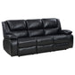 Camila Upholstered Motion Reclining Sofa Black