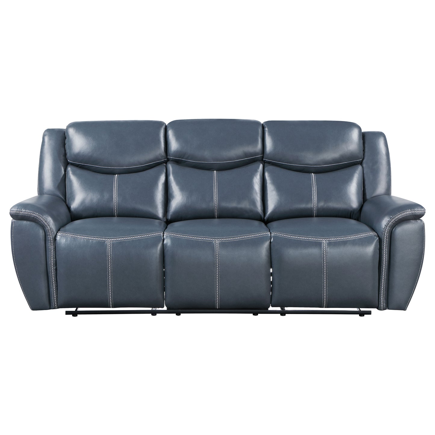 Sloane Upholstered Padded Arm Reclining Sofa Blue