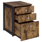 Estrella 2-piece Office Desk File Cabinet Set Rustic Nutmeg