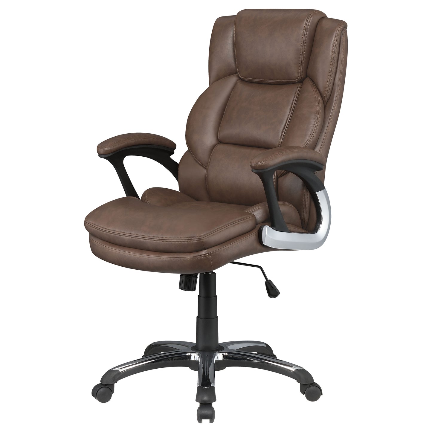 Nerris Upholstered Adjustable Home Office Desk Chair Brown