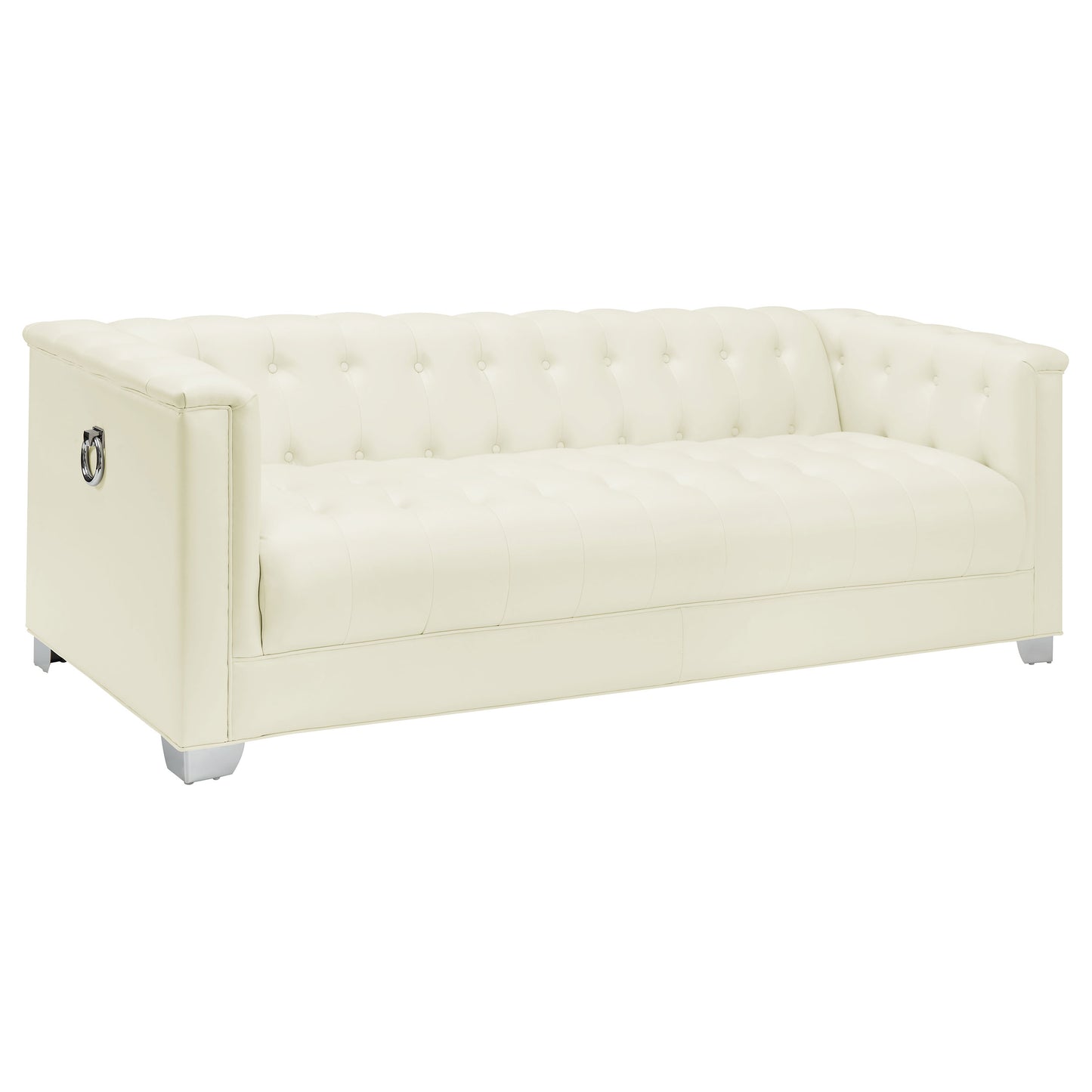 Chaviano 4-piece Upholstered Track Arm Sofa Set Pearl White