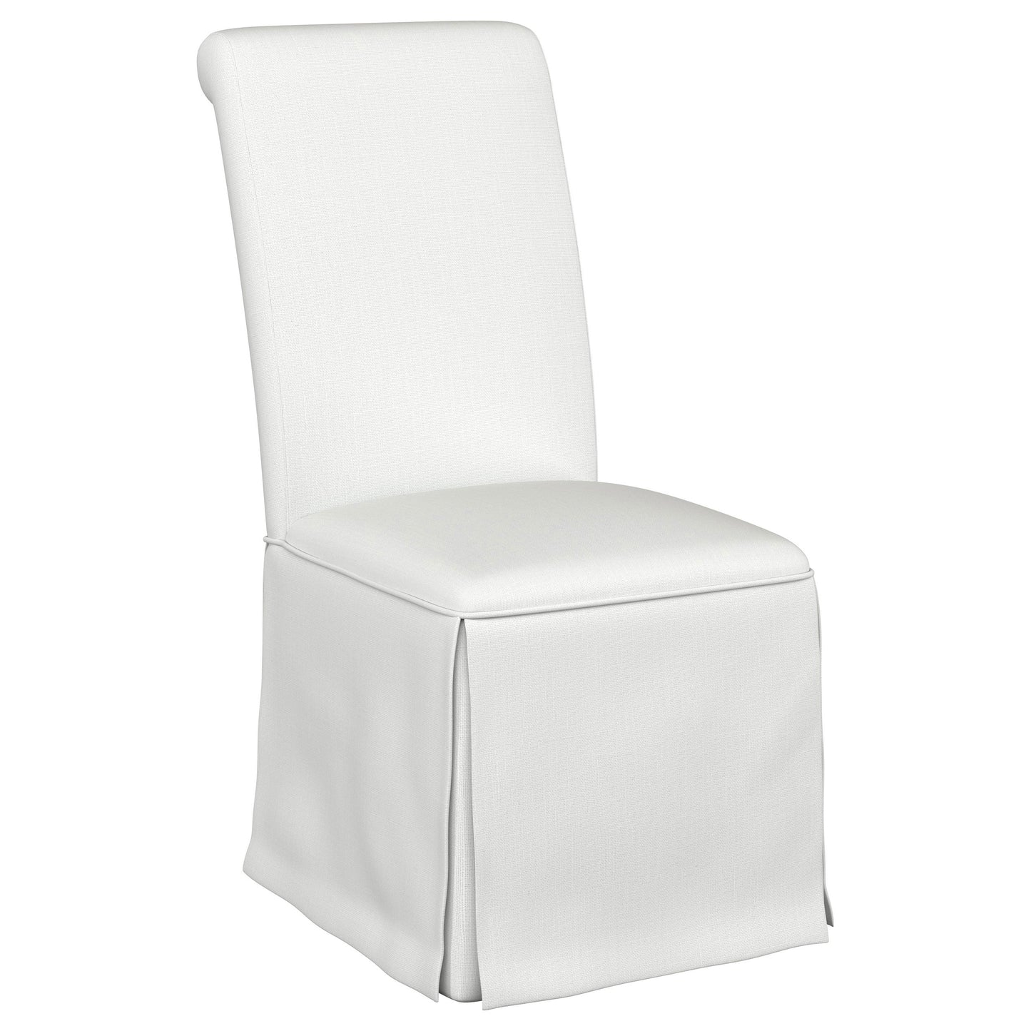 Shawna Upholstered Skirted Side Chair White (Set of 2)