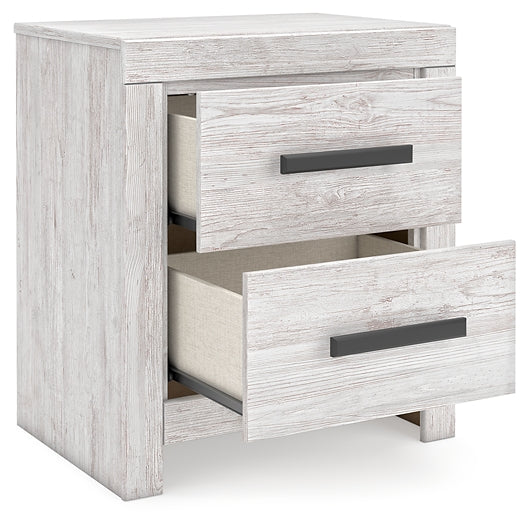 Cayboni Full Panel Bed with Mirrored Dresser, Chest and Nightstand