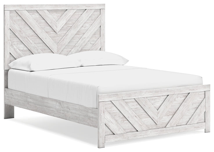 Cayboni Full Panel Bed with Mirrored Dresser and 2 Nightstands