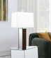 Elena 30-inch Square Tapered Mirrored Table Lamp Brown