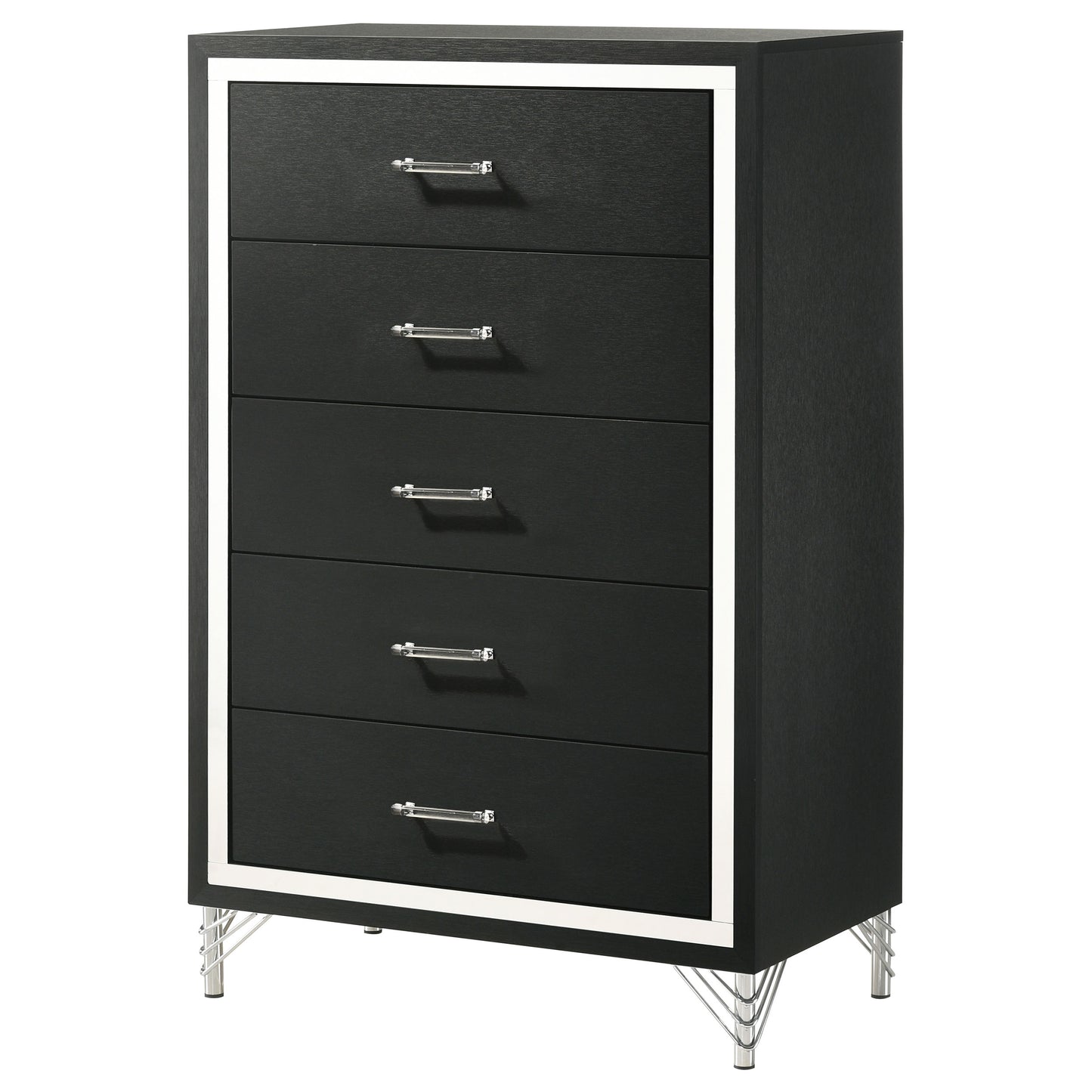 Lucia 5-drawer Bedroom Chest of Drawers Black