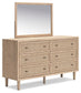 Cielden Full Panel Bed with Mirrored Dresser, Chest and 2 Nightstands