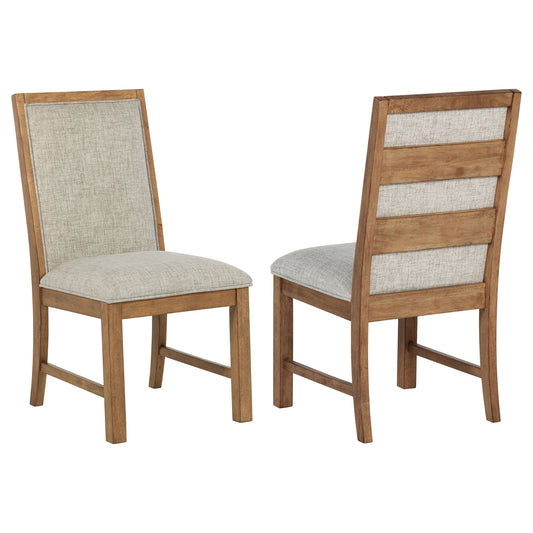 Bruner Upholstered Side Chair Natural Brown (Set of 2)