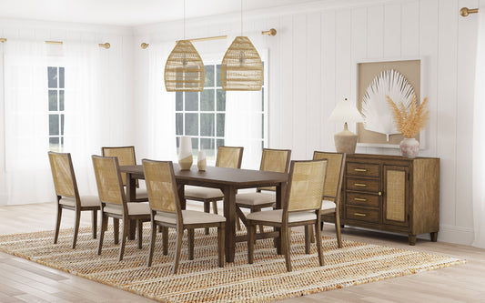 Matisse 9-piece Rectangular Dining Table Set Light Brown