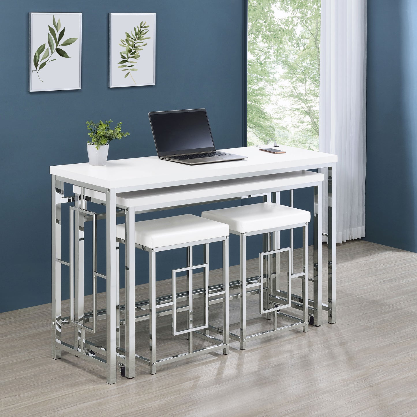 Jackson 4-piece Multipurpose Counter Height Table Set White