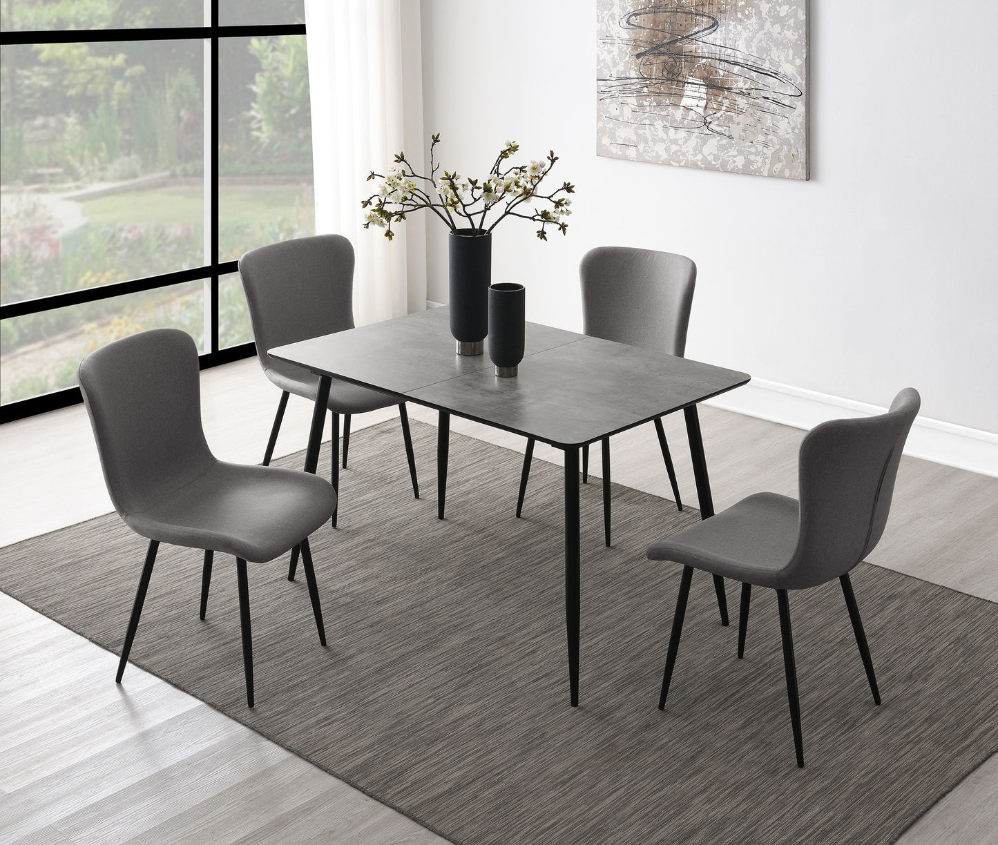 Horizon Upholstered Dining Side Chair Warm Grey (Set of 2)