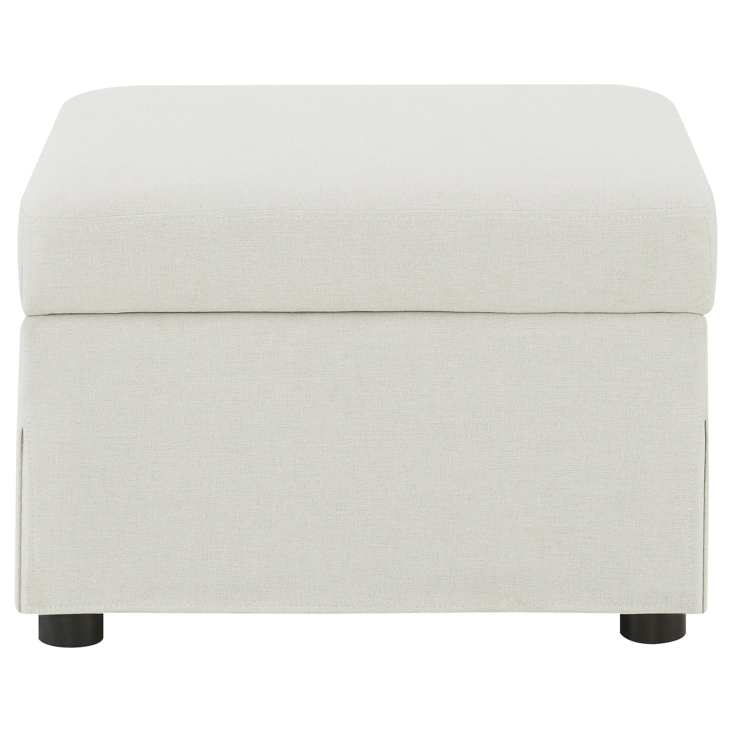 Winter Upholstered Hydraulic Lift Top Storage Ottoman Beige