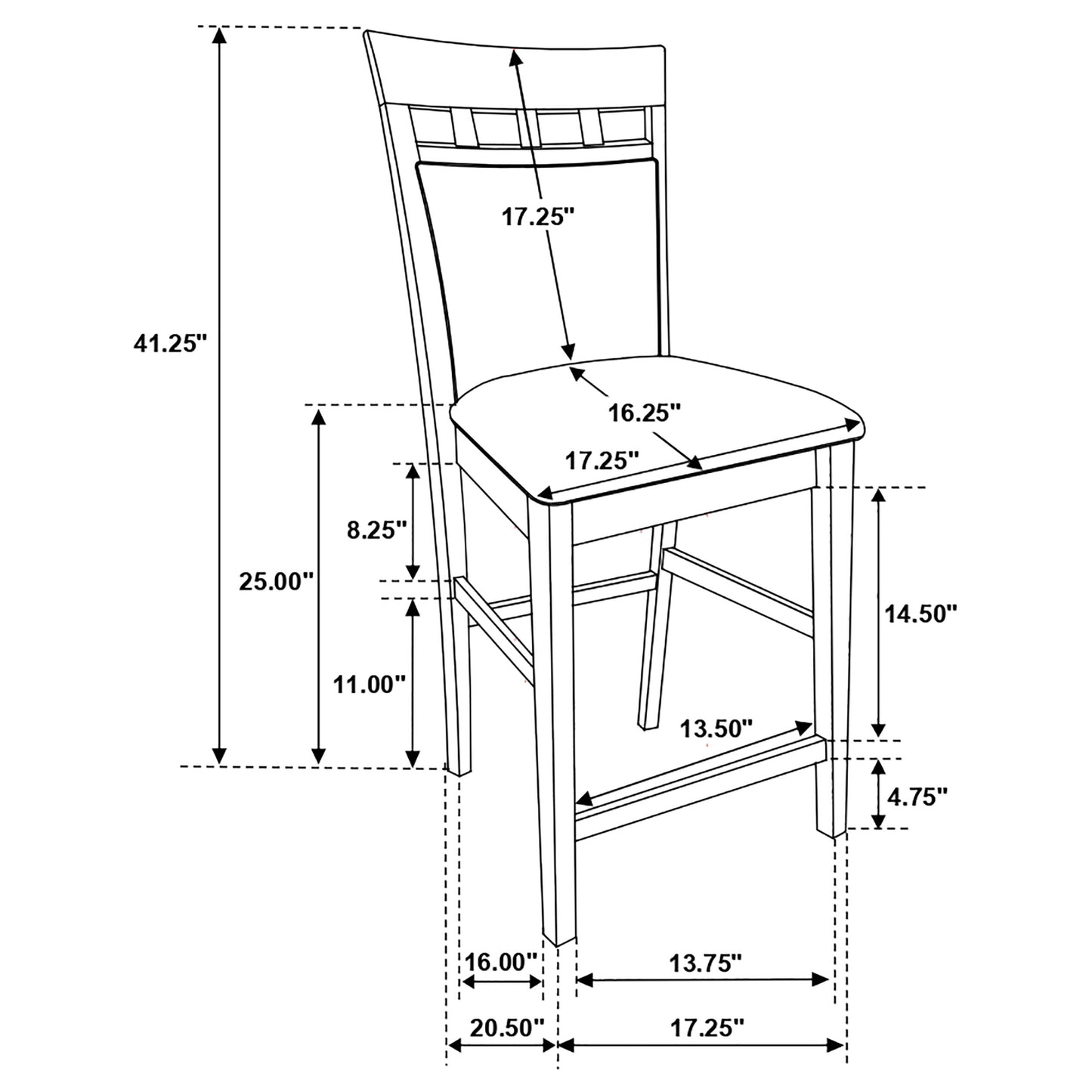 Gabriel 5-piece Square Counter Height Dining Set Cappuccino